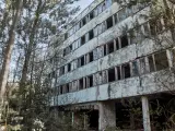abandoned high-rise building in the Chernobyl exclusion zone Pripyat Ukraine