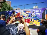 Mural sobre el hip hop en Harlem.