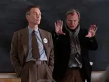 Cillian Murphy y Christopher Nolan en el rodaje de 'Oppenheimer'.