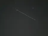 Imagen de una constelación Starlink vista desde Cártama (Málaga) a mediados de julio.