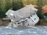 Casa derruida por el temporal.