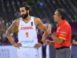 Ricky Rubio y Sergio Scariolo en el Eurobasket 2017.