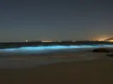 El fenómeno denominado Mar de Ardora, en la playa de Carnota, A Coruña.