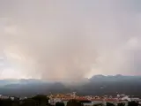 Altos del municipio de Santa Úrsula que se ve afectado por el incendio forestal que afecta a varios municipios de la isla de Tenerife.