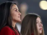 El traje rojo de la reina Letizia en la final de fútbol femenina