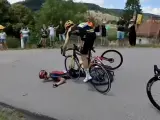 Caída de Carlos Rodríguez en el Tour de Francia
