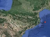 Epicentro del terremoto, en el Golfo de León.