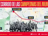 La ruta de la selección española hasta llegar a la fiesta en Madrid Río.