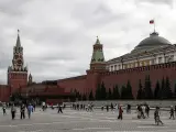 Vista general de la plaza Roja y el Kremlin en Moscú, Rusia.