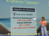 El matinal ha mostrado el precio de las hamacas en Marbella.