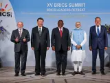 Lula da Silva, Xi Jinping, Ramaphosa, Narendra Modi y Lavroven la cumbre de los BRICS en Sudáfrica.