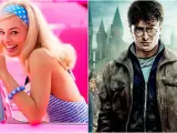 Margot Robbie en 'Barbie' y Daniel Radcliffe en 'Harry Potter y las reliquias de la Muerte - Parte 2'.