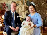 El príncipe Gustavo Alberto, con sus padres: los príncipes Gustavo y Carina de Sayn-Wittgenstein-Berleburg.
