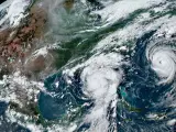 Imagen satélite del huracán Idalia.