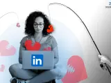 Ilustración acerca del uso indebido de LinkedIn como red social de citas
