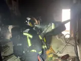 Imagen del resultado del incendio en una vivienda en San Sebastián de los Reyes.