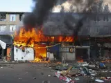 Ataque ruso contra un mercado de Donetsk.