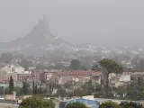 La ciudad de Murcia cubierta este martes por contaminación atmosférica.