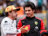Fernando Alonso y Carlos Sainz en Montmelo.