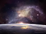 Recreación del planeta tierra visto desde el espacio
