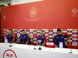 Los capitanes de la selección española leen un comunicado rechazando la actuación de Luis Rubiales.