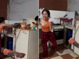 Vídeo viral de una joven intentando atrapar una rata.