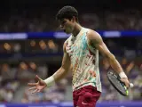 Carlos Alcaraz durante la semifinal del US Open ante Medvedev.