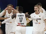 Los jugadores alemanes durante la final del Mundial de Baloncesto.