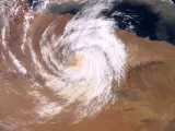 El ciclón Daniel, sobre Libia, en una foto satelital