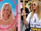 Margot Robbie se une al piquete de la huelga de actores en Hollywood