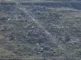 imagen captada por un dron que muestra las casas destruidas durante los combates entre las fuerzas armadas rusas y ucranianas en Andriivka.