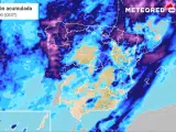 Mapa peninsular previsión lluvias lunes 18 septiembre 2023 Meteored