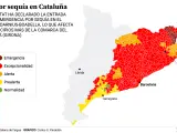Gráfico sobre la situación de emergencia por sequía en Cataluña.