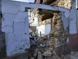Imagen de archivo de un edificio destruido por un misil ruso en Jersón.