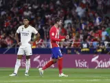 Morata celebra el primer gol del derbi madrileño.