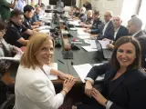 Berbané y Catalá, este miércoles, durante la reunión de la Junta Local de Seguridad.