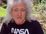 Brian May, con una camiseta de la NASA, con la que colabora.