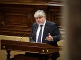 El presidente del grupo parlamentario de Junts, Albert Batet, durante el debate de pol&iacute;tica general.