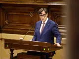 Salvador Illa durante su intervención en el Debate de política general en el Parlament de Catalunya.