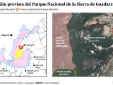 Imagen de la ubicación de las nuevas parcelas que se incorporarán, previsiblemente, al Parque Nacional de la Sierra de Guadarrama.
