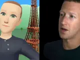 En la foto de la izquierda, el primer avatar de Zuckerberg en el metaverso. A la derecha, el avatar realista que ha desarrollado Meta.