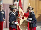 La princesa Leonor jura bandera en Zaragoza.