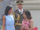 Margarita Robles y la reina Letizia en la Jura de Bandera de la princesa Leonor