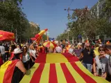 Combinaci&oacute;n de banderas espa&ntilde;ola y catalana.