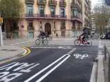 Red de carriles bici en Barcelona.