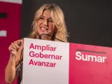 La líder de Sumar, Yolanda Díaz, en un mitin en Cádiz el fin de semana pasado.