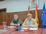 El subdelegado del Gobierno en Soria, Miguel Latorre, (izquierda) presenta, junto al Teniente Coronel, Sergio Peñarroya (derecha), la operación “Machatasha”.