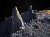 Ilustración artística de cómo podría ser el asteroide Psyche 16.