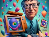 Bill Gates aparece junto a un ordenador al ser el cofundador de Microsoft.