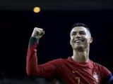 Cristiano Ronaldo celebra uno de sus goles ante Eslovaquia.